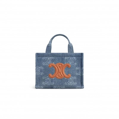 CELINE SMALL CABAS THAIS IN DENIM  199162FYL.07DD (25.5*18.5*12cm)